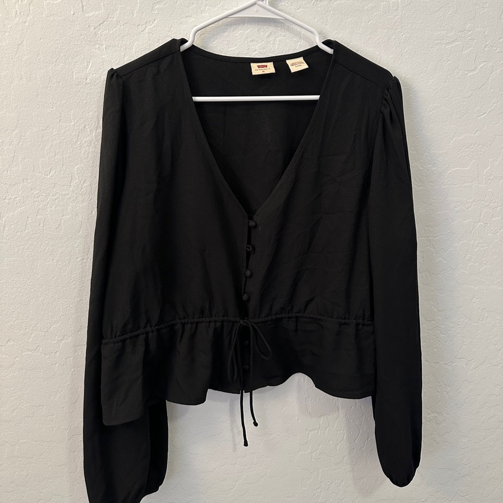 Levi's Black V-Neck Blouse